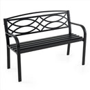 Garden Bench with Curved Armrests and Backrest-Black by LJGDeals