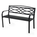 Garden Bench with Curved Armrests and Backrest-Black by LJGDeals