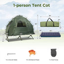 1-Person Folding Camping Tent with Sunshade and Air Mattress by LJGDeals