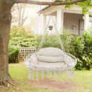 Hand-Woven Rope Hanging Chair with Cushion and Folding Frame by LJGDeals