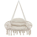 Hand-Woven Rope Hanging Chair with Cushion and Folding Frame by LJGDeals