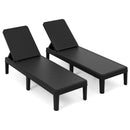 Outdoor Chaise Lounger Chair with Waterproof Rattan Textured PP Surface Set of 2 by LJGDeals