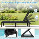 Outdoor Chaise Lounger Chair with Waterproof Rattan Textured PP Surface Set of 2 by LJGDeals