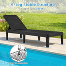 Outdoor Chaise Lounger Chair with Waterproof Rattan Textured PP Surface Set of 2 by DirectDeals