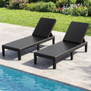 Outdoor Chaise Lounger Chair with Waterproof Rattan Textured PP Surface Set of 2 by LJGDeals