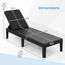 Outdoor Chaise Lounger Chair with Waterproof Rattan Textured PP Surface Set of 2 by LJGDeals
