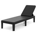 Outdoor Chaise Lounger Chair with Waterproof Rattan Textured PP Surface and 330 lbs Capacity by LJGDeals