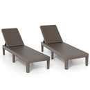 Outdoor Chaise Lounger Chair with Waterproof Rattan Textured PP Surface Set of 2 by LJGDeals