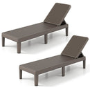 Outdoor Chaise Lounger Chair with Waterproof Rattan Textured PP Surface Set of 2 by DirectDeals
