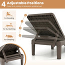 Outdoor Chaise Lounger Chair with Waterproof Rattan Textured PP Surface Set of 2 by DirectDeals