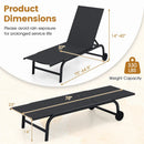 Outdoor Chaise Lounge Chair with Wheels and Metal Frame by LJGDeals