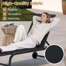 Outdoor Chaise Lounge Chair with Wheels and Metal Frame by DirectDeals