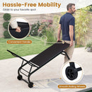 Outdoor Chaise Lounge Chair with Wheels and Metal Frame by DirectDeals