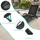 2 Pieces Outdoor Chaise Lounge with 5-Position Adjustable Backrest-Black by DirectDeals
