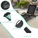 2 Pieces Outdoor Chaise Lounge with 5-Position Adjustable Backrest-Black by LJGDeals
