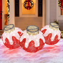 Outdoor Christmas Lantern Pop-Up Lighted Festive Ball with 80 LED Lights and Support Base by LJGDeals