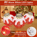Outdoor Christmas Lantern Pop-Up Lighted Festive Ball with 80 LED Lights and Support Base by LJGDeals
