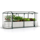 Outdoor Color Steel Raised Garden Bed with Greenhouse Cover Roll-up Window by DirectDeals
