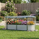 Outdoor Color Steel Raised Garden Bed with Greenhouse Cover Roll-up Window by LJGDeals