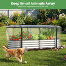 Outdoor Color Steel Raised Garden Bed with Greenhouse Cover Roll-up Window by LJGDeals
