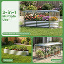 Outdoor Color Steel Raised Garden Bed with Greenhouse Cover Roll-up Window by LJGDeals