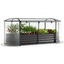 Outdoor Color Steel Raised Garden Bed with Greenhouse Cover Roll-up Window by LJGDeals
