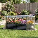 Outdoor Color Steel Raised Garden Bed with Greenhouse Cover Roll-up Window by LJGDeals
