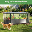 Outdoor Color Steel Raised Garden Bed with Greenhouse Cover Roll-up Window by LJGDeals