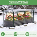 Outdoor Color Steel Raised Garden Bed with Greenhouse Cover Roll-up Window by LJGDeals