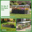 Outdoor Color Steel Raised Garden Bed with Greenhouse Cover Roll-up Window by LJGDeals