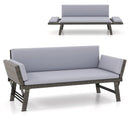 Outdoor Convertible Sofa Daybed with Adjustable Armrests for Balcony by DirectDeals