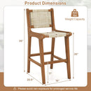 Outdoor Counter Height Bar Stool with Teak Wood Frame by LJGDeals