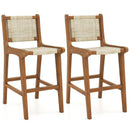 Outdoor Counter Height Bar Stool with Teak Wood Frame by DirectDeals