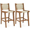 Outdoor Counter Height Bar Stool with Teak Wood Frame by LJGDeals