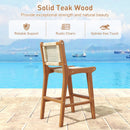 Outdoor Counter Height Bar Stool with Teak Wood Frame by DirectDeals
