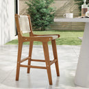 Outdoor Counter Height Bar Stool with Teak Wood Frame by LJGDeals