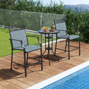 Outdoor Counter Stools Set of 2 Heavy-Duty Barstools with Footrest and Armrests by LJGDeals