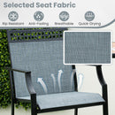 Outdoor Counter Stools Set of 2 Heavy-Duty Barstools with Footrest and Armrests-Blue