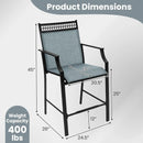 Outdoor Counter Stools Set of 2 Heavy-Duty Barstools with Footrest and Armrests by LJGDeals