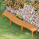 Outdoor Curved Acacia Wood Bench Set of 2/3/4 for Front Porch by LJGDeals