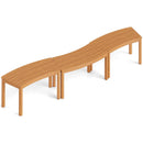 Outdoor Curved Acacia Wood Bench Set of 2/3/4 for Front Porch by LJGDeals
