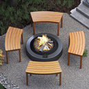 Outdoor Curved Acacia Wood Bench Set of 2/3/4 for Front Porch by LJGDeals