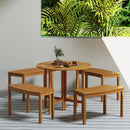 Outdoor Curved Acacia Wood Bench Set of 2/3/4 for Front Porch by LJGDeals
