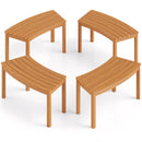 Outdoor Curved Acacia Wood Bench Set of 2/3/4 for Front Porch by LJGDeals