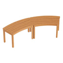 Outdoor Curved Acacia Wood Bench Set of 2/3/4 for Front Porch by LJGDeals