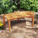 Set of 7 Outdoor Bench Acacia Wood Curved Garden Bench 2-Person by LJGDeals