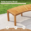 Set of 7 Outdoor Bench Acacia Wood Curved Garden Bench 2-Person by DirectDeals