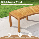 Set of 7 Outdoor Bench Acacia Wood Curved Garden Bench 2-Person by LJGDeals