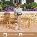 Set of 7 Outdoor Bench Acacia Wood Curved Garden Bench 2-Person by LJGDeals
