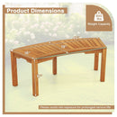 Set of 7 Outdoor Bench Acacia Wood Curved Garden Bench 2-Person by DirectDeals